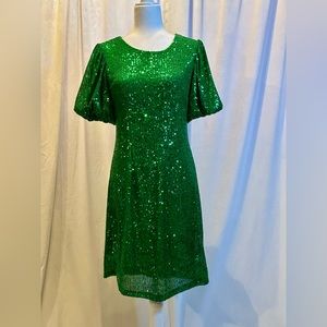 Ellen Weaver Emerald Green Sequin Dress